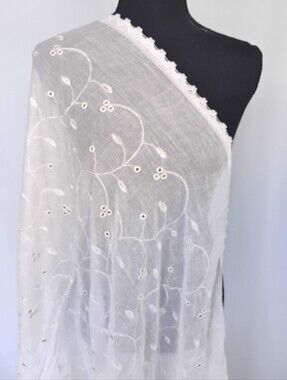 Elegant White Chikankari Dupatta
